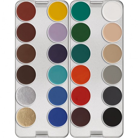 Palette 24 couleurs Aquacolor Kryolan