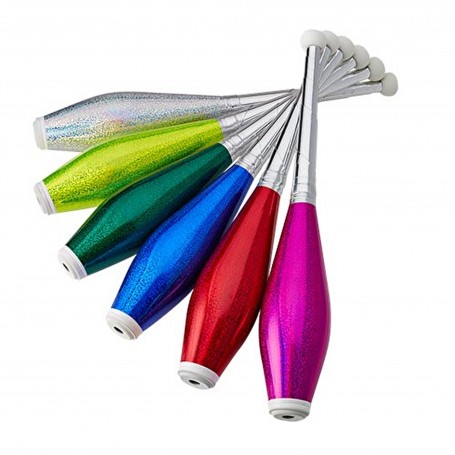 Massue de jongl. Pirouette Circus uni pailletée manche blanc HENRYS