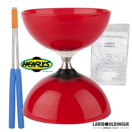 Diabolo Beach à roulement + Bag. Alu Bleu + 3 ficelles