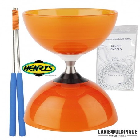 Diabolo Beach à roulement + Bag. Alu Bleu + 3 ficelles