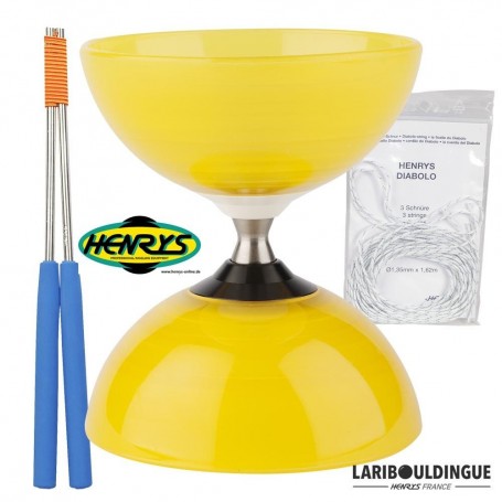 Diabolo Beach à roulement + Bag. Alu Bleu + 3 ficelles