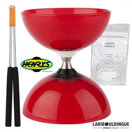 Diabolo Beach à roulement + Bag. Alu Orange + 3 ficelles