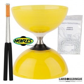 Diabolo Beach à roulement + Bag. Alu Orange + 3 ficelles