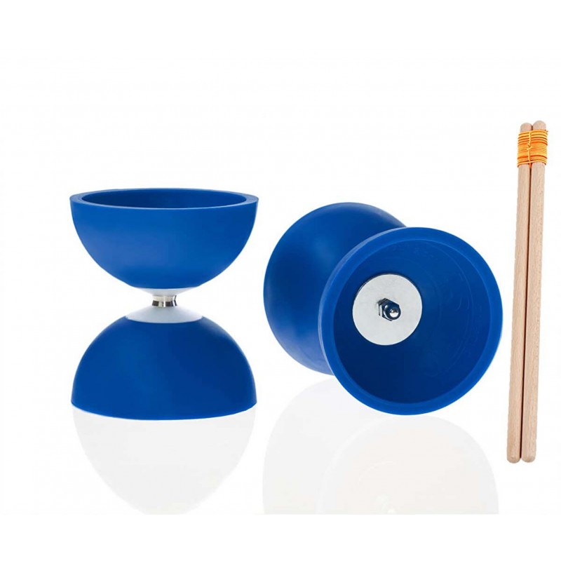 Diabolo 500 bleu à roulement avec baguettes en fibre de verre + sac de