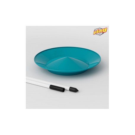 Assiette souple turquoise + Baguette plastique pliable PLAY