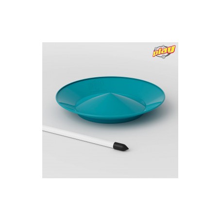 Assiette souple turquoise + Baguette plastique PLAY