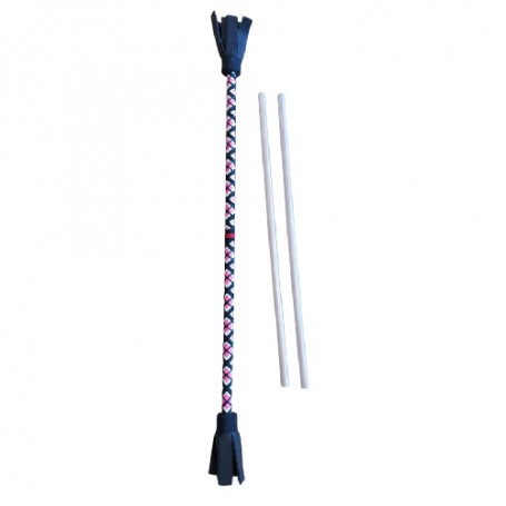 Bâton fleur double spirale Rose + Baguettes