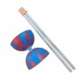 Diabolo Multicolore Bleu / rouge PLAY + baguettes bois
